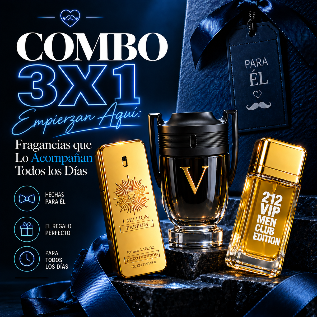 Combo 3x1 – Pack de 3 Perfumes/Masculino