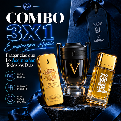 Combo 3x1 – Pack de 3 Perfumes/Masculino