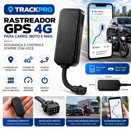 TrackSafe 4G GPS para Autos y Motos