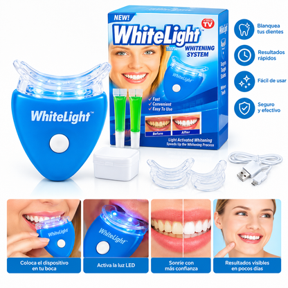 KIT BLANQUEADOR DENTAL WHITELIGHT LUZ UV