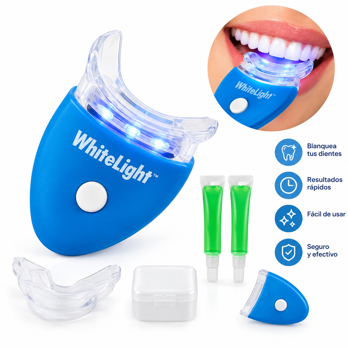 KIT BLANQUEADOR DENTAL WHITELIGHT LUZ UV