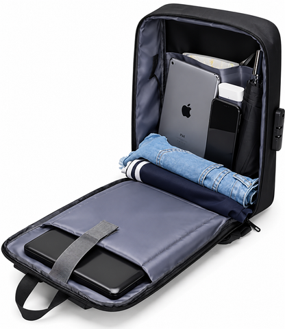 MOCHILA IMPERMEABLE ANTIRROBO CON USB
